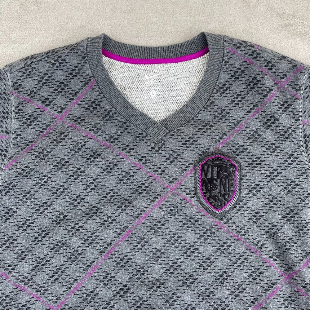 Nike Lebron James‎ Witness Crest V Neck Sweater Men Large Grey Geometric NWOT